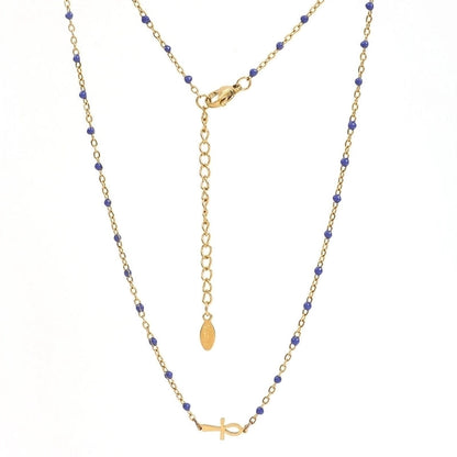 Minimalist Cross Stainless Steel Titanium Steel Enamel Necklace