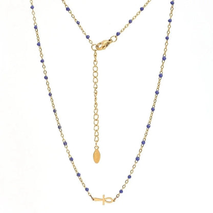 Minimalist Cross Stainless Steel Titanium Steel Enamel Necklace