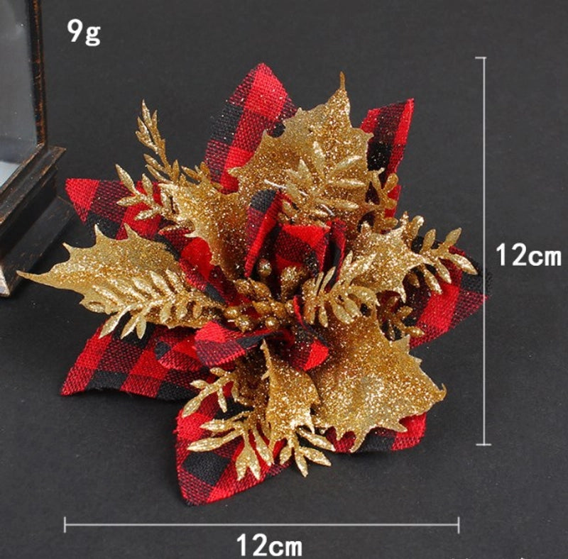 Christmas Pastoral Plaid Flower Party Decorative Props