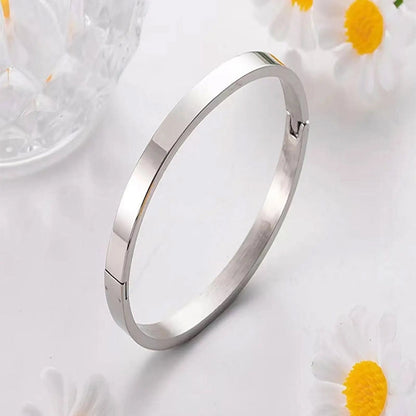 Minimalist Geometric Titanium Steel Bangle
