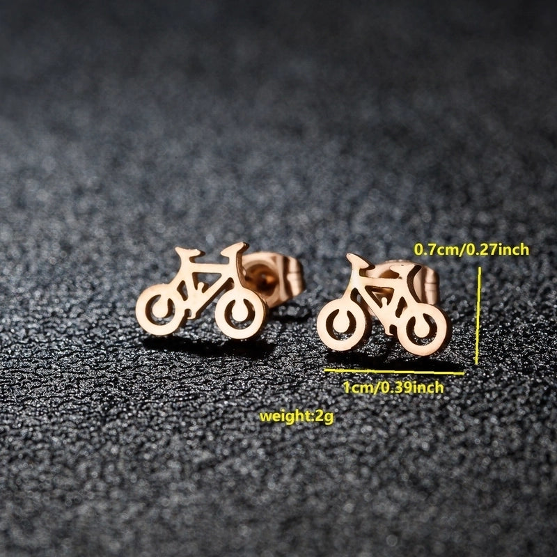 1 Pair Minimalist Classic Style Round Star Moon Hollow Out 304 Stainless Steel 18K Gold Plated Ear Studs