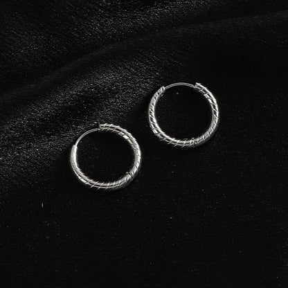 1 Pair Minimalist Geometric Titanium Steel Earrings