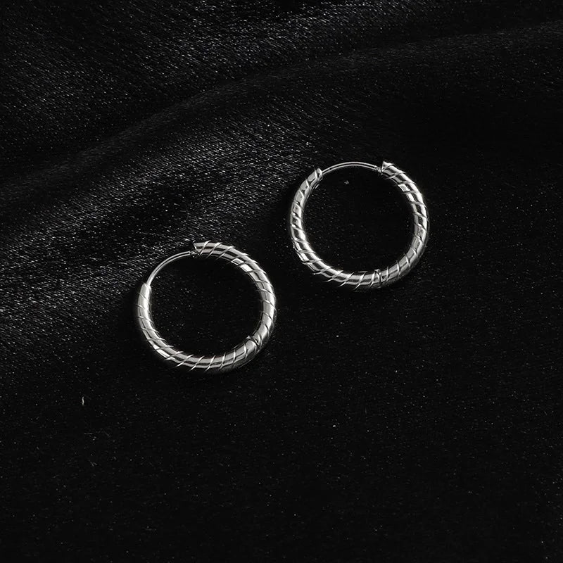 1 Pair Minimalist Geometric Titanium Steel Earrings