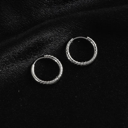 1 Pair Minimalist Geometric Titanium Steel Earrings