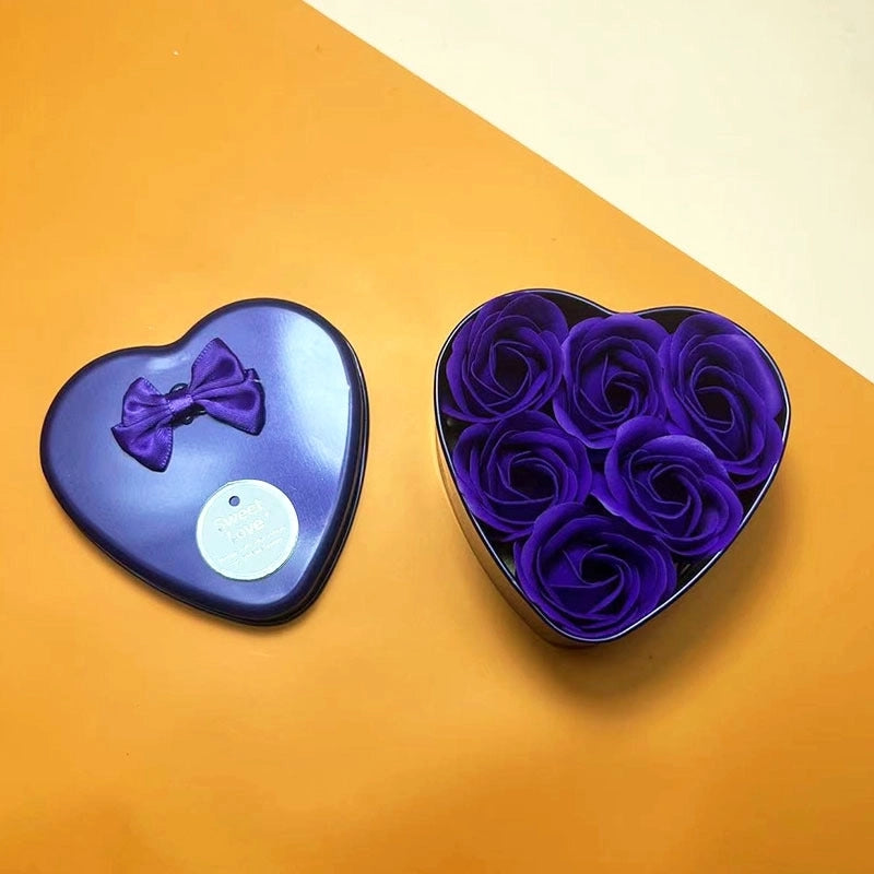 Christmas Valentine'S Day Romantic Heart Shape Iron Date Festival Soap Flower