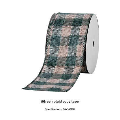 YAMA Boutique Christmas Snow Velvet Copy Edge Ribbon Christmas Decoration Ribbon Christmas Tree Gift Packaging Iron Wire Ribbon