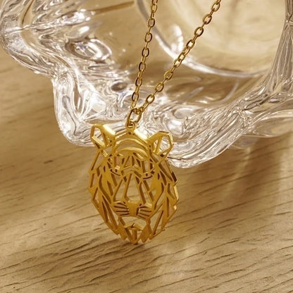 304 Stainless Steel 18K Gold Plated Minimalist Plating Hollow Out Animal Pendant Necklace