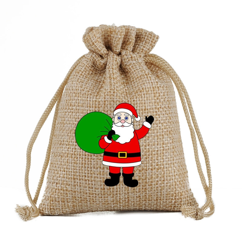 Christmas Nordic Style Cute Modern Style Christmas Tree Snowman Snowflake Imitated Hemp Party Festival Candy Bag