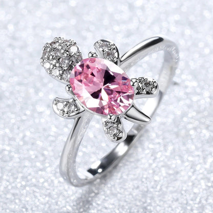 Minimalist Animal Copper Plating Inlay Artificial Gemstones Rings