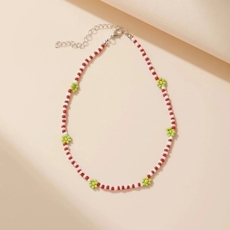 12 Pieces Minimalist Geometric Beaded Inlaid Pearls Women\'s Necklace