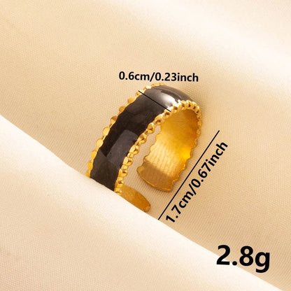French Style Modern Style Geometric 304 Stainless Steel Polishing Enamel Open Rings