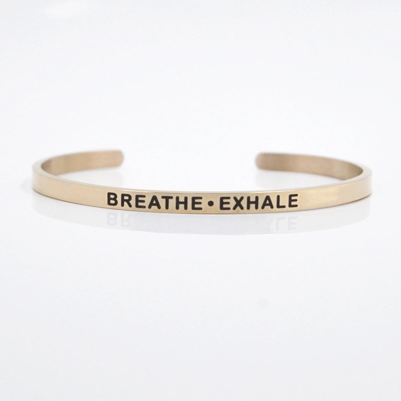 Casual Minimalist Letter Stainless Steel Cuff Bracelets