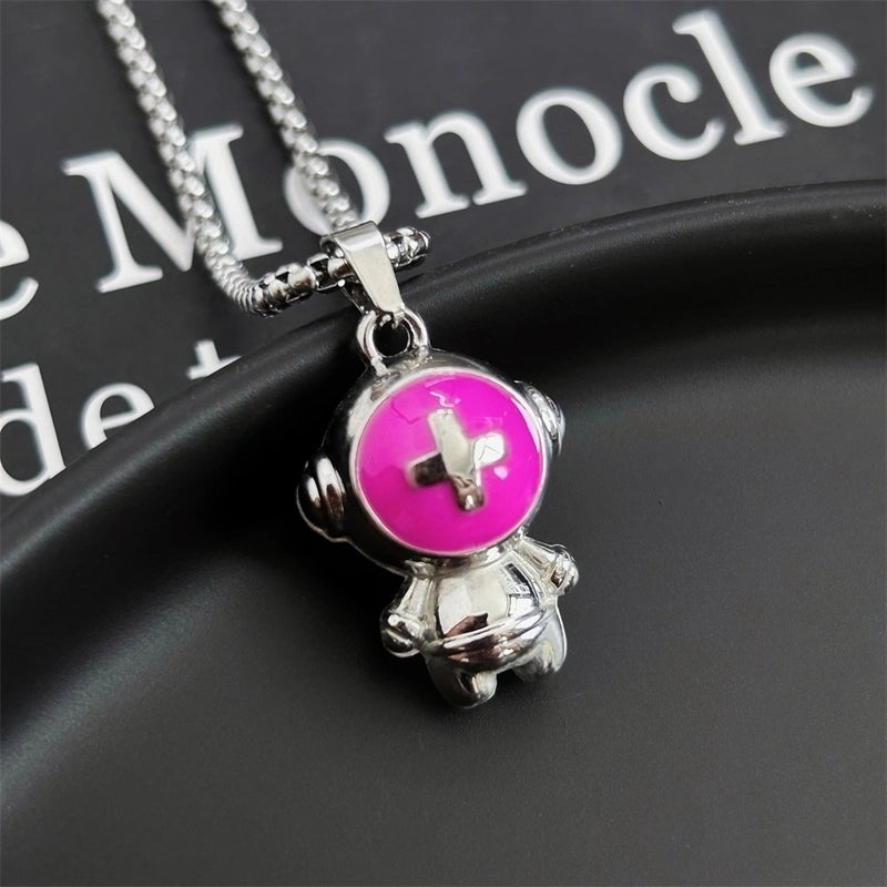 Hip-hop Animal Cartoon Character Alloy Titanium Steel Pendant Necklace In Bulk