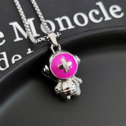 Hip-hop Animal Cartoon Character Alloy Titanium Steel Pendant Necklace In Bulk