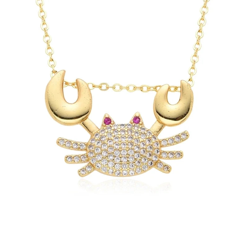 Casual Minimalist Animal Copper Inlay Zircon Necklace