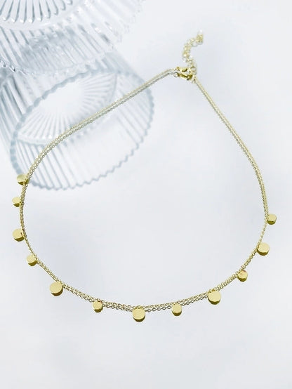 Beach Minimalist Geometric Star Moon 18K Gold Plated Arylic Copper Pendant Necklace