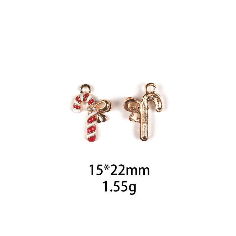 10 PCS/Package Zinc Alloy Christmas Tree Santa Claus Christmas Socks Pendant Jewelry Accessories