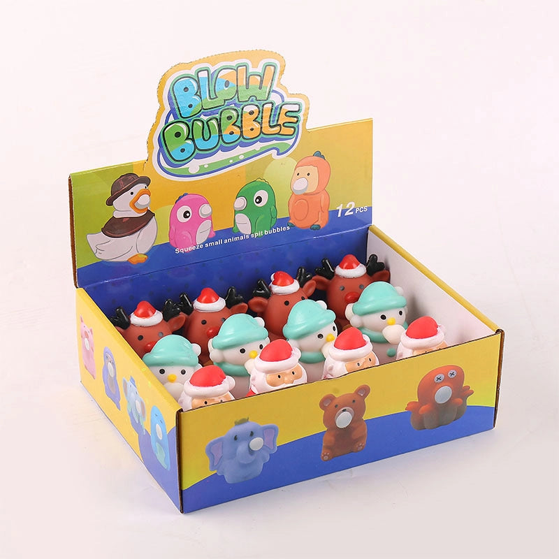 Christmas Explosions Squeeze Puff Bubble Decompression Toy Cartoon Pinch Rebound Doll Decompression Vent Vinyl Toy