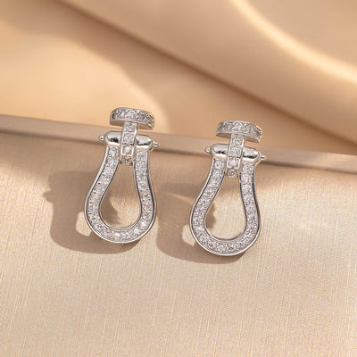 2 Pieces Moderate Luxury Flower Copper Diamond Inlay Stud Earrings