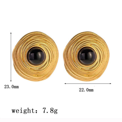 1 Pair Minimalist Star Heart Shape Plating Titanium Steel Drop Earrings Ear Studs