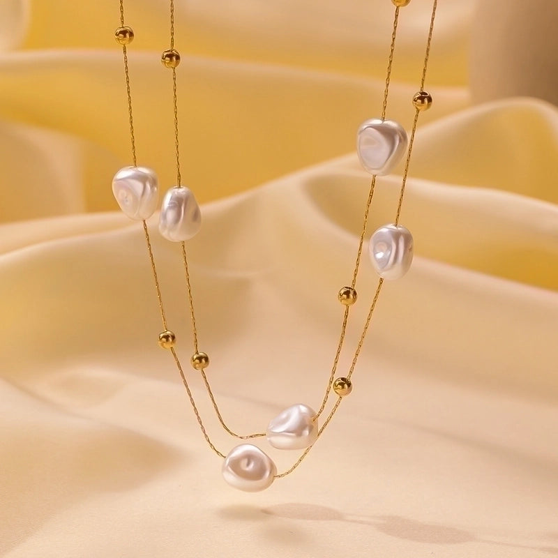 304 Stainless Steel 18K Gold Plated Elegant Minimalist Polishing Plating Geometric Necklace