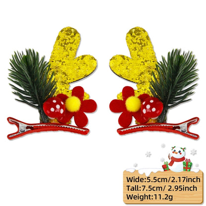 Christmas Cartoon Style Cute Bell Elk Family Gathering Party