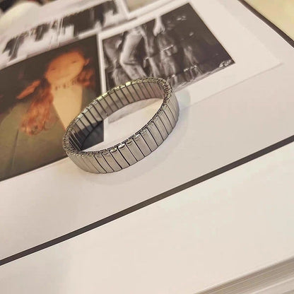 Minimalist Heart Shape Solid Color Titanium Steel Bangle In Bulk