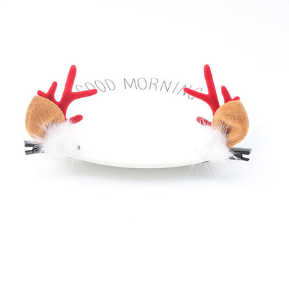 Christmas Cute Antlers Cloth Festival Hairpin