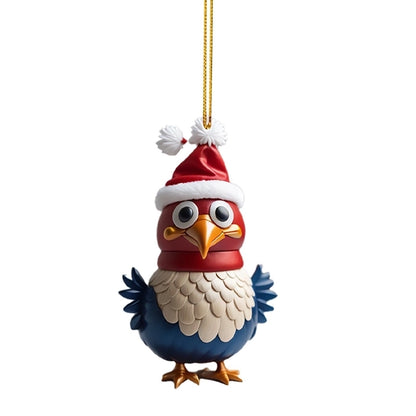 Christmas Creative Animal Chicken Rooster Series Pendant Christmas Tree Pendant Acrylic Hang Decorations