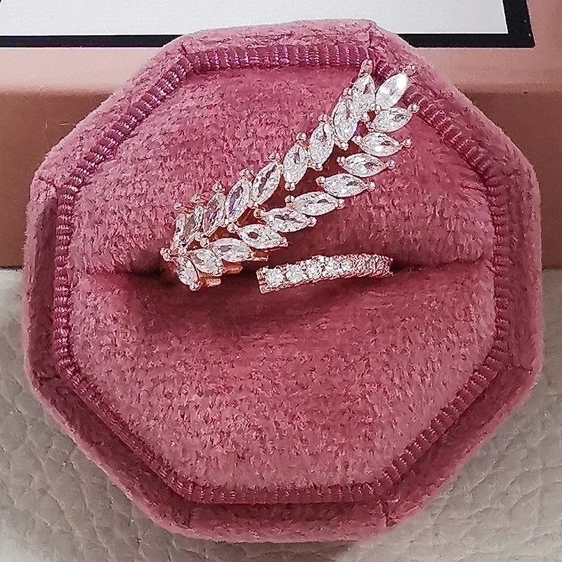 1 Piece Fashion Butterfly Copper Inlay Zircon Open Ring