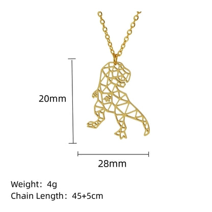 304 Stainless Steel 18K Gold Plated Minimalist Plating Hollow Out Animal Pendant Necklace