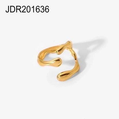 Fashion Geometric 304 Stainless Steel Plating Open Ring