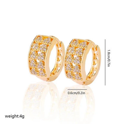 1 Pair Minimalist Solid Color Copper Zircon Earrings