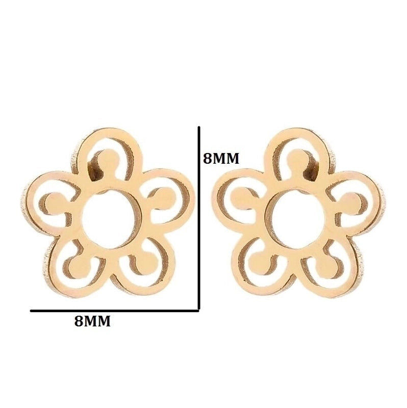 1 Pair Fashion Snowflake Plating 304 Stainless Steel 18K Gold Plated Ear Studs