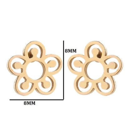 1 Pair Fashion Snowflake Plating 304 Stainless Steel 18K Gold Plated Ear Studs