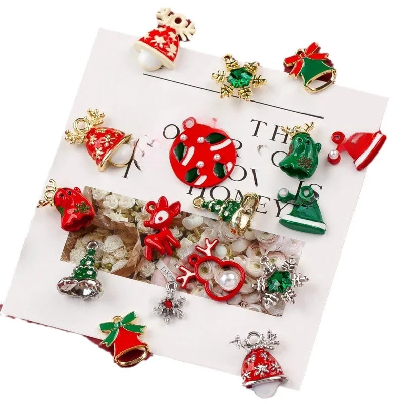 10 PCS/Package Alloy Bow Knot Bell Snowflake Pendant Jewelry Accessories