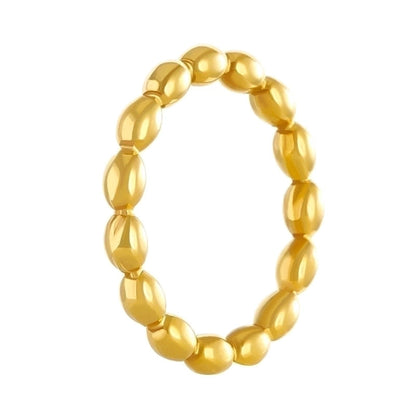 Minimalist Solid Color Stainless Steel No Inlay Gold Plated Plating Rings