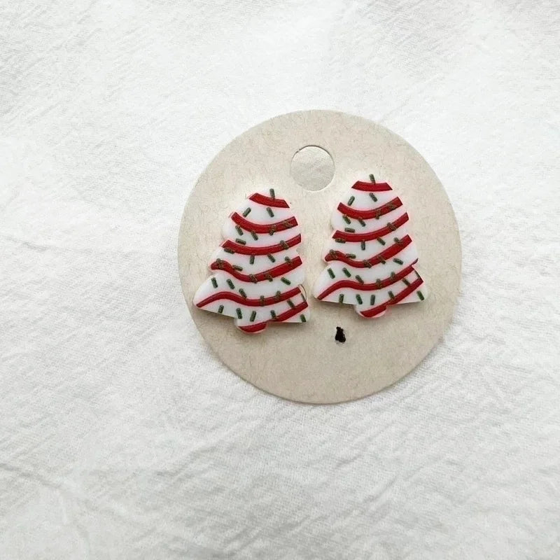 Cartoon Style Christmas Tree Arylic Printing Christmas Women's Earrings 1 Pair