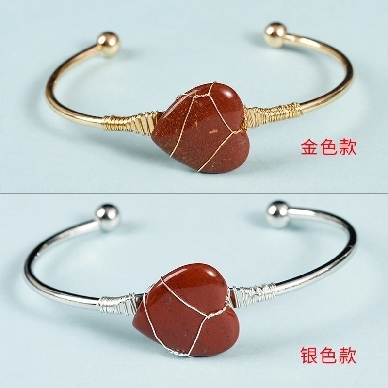 Minimalist Heart Shape Crystal Bangle