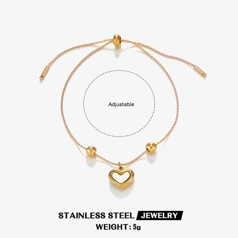 304 Stainless Steel Titanium Steel 18K Gold Plated Sweet Plating Heart Shape Acrylic Bracelets Earrings Necklace
