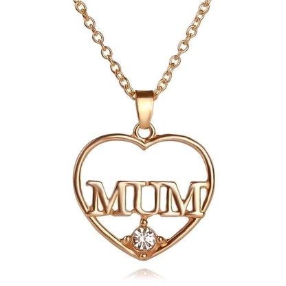 1 Piece Mama Minimalist Letter Moon Heart Shape Alloy Copper Plating Inlay Artificial Rhinestones Artificial Diamond Rose Gold Plated Gold Plated Silver Plated Pendant Necklace