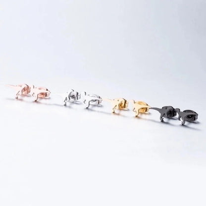 1 Pair Minimalist Dinosaur Plating 304 Stainless Steel 18K Gold Plated Ear Studs