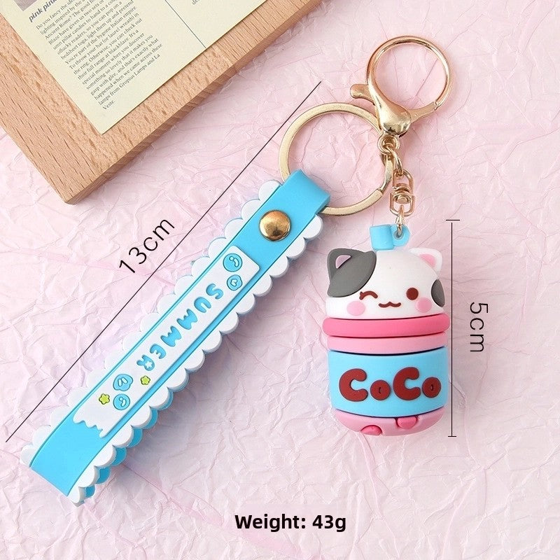 Cute Cartoon Plastic Unisex Bag Pendant Keychain