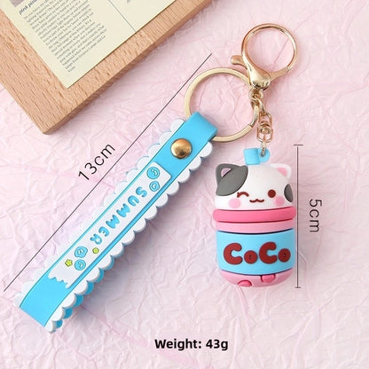 Cute Cartoon Plastic Unisex Bag Pendant Keychain