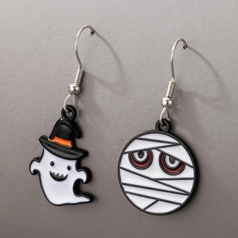 New Halloween Funny Pumpkin Ghosts Exaggerated Acrylic Earrings