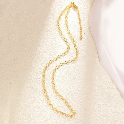 Sweet Water Droplets Heart Shape Gold Plated Artificial Crystal Copper Necklace