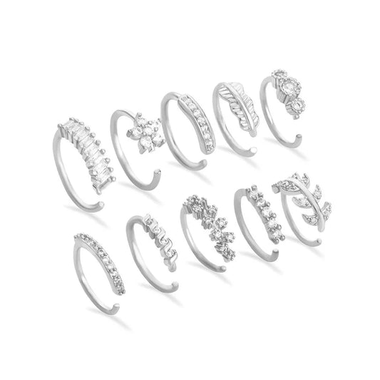 1 Piece Nose Rings & Studs Minimalist Geometric Alloy Inlay Rhinestones Nose Rings & Studs