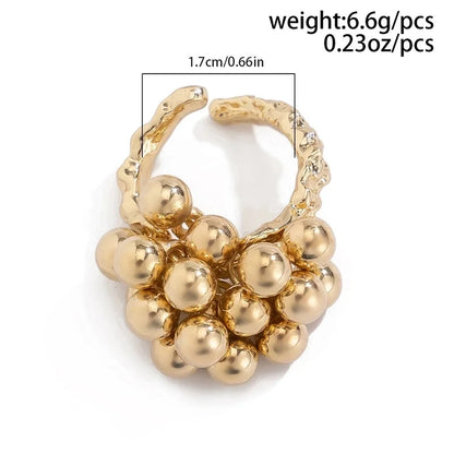 Casual Solid Color Streetwear Geometric Imitation Pearl Alloy Women's Rings
