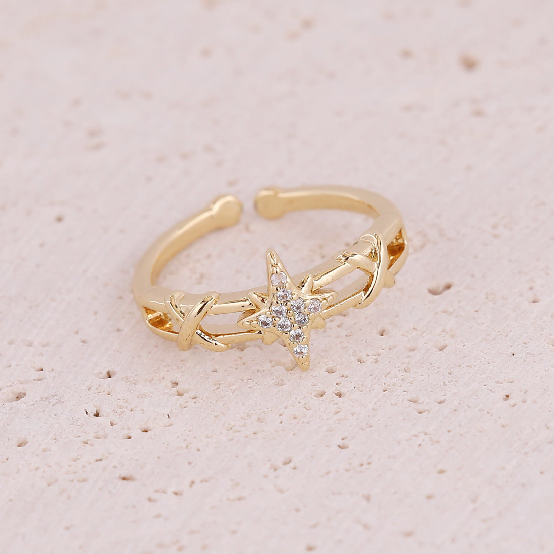 Women Eye Moon Star Copper Zircon Rings