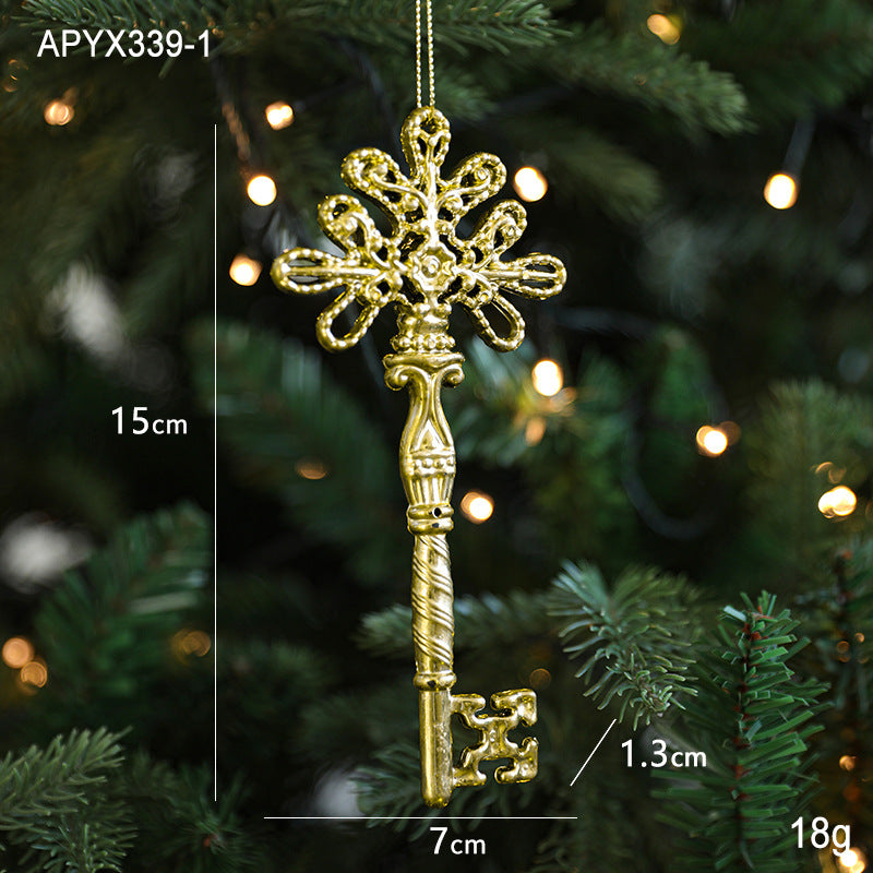Christmas Gold Christmas Tree Ornaments Snowflake Crystal Shoes Reindeer Pendants Electroplated Accessories Pendants